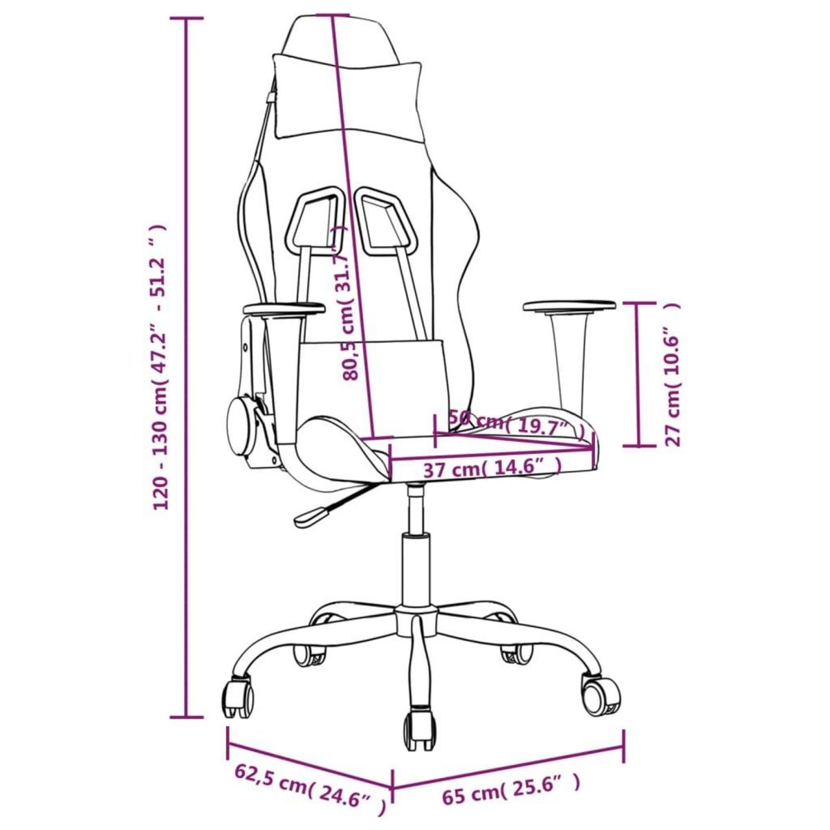 VIDAXL Chaise de jeu Noir et vert clair Tissu
