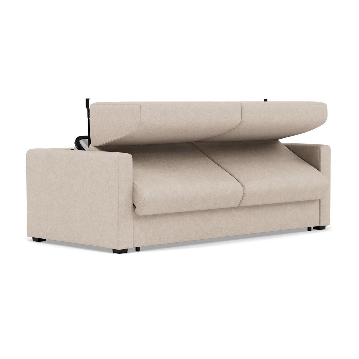 BEST MOBILIER Julia - canapé 3 places convertible express couchage quotidien 140 cm matelas 14 cm en tissu