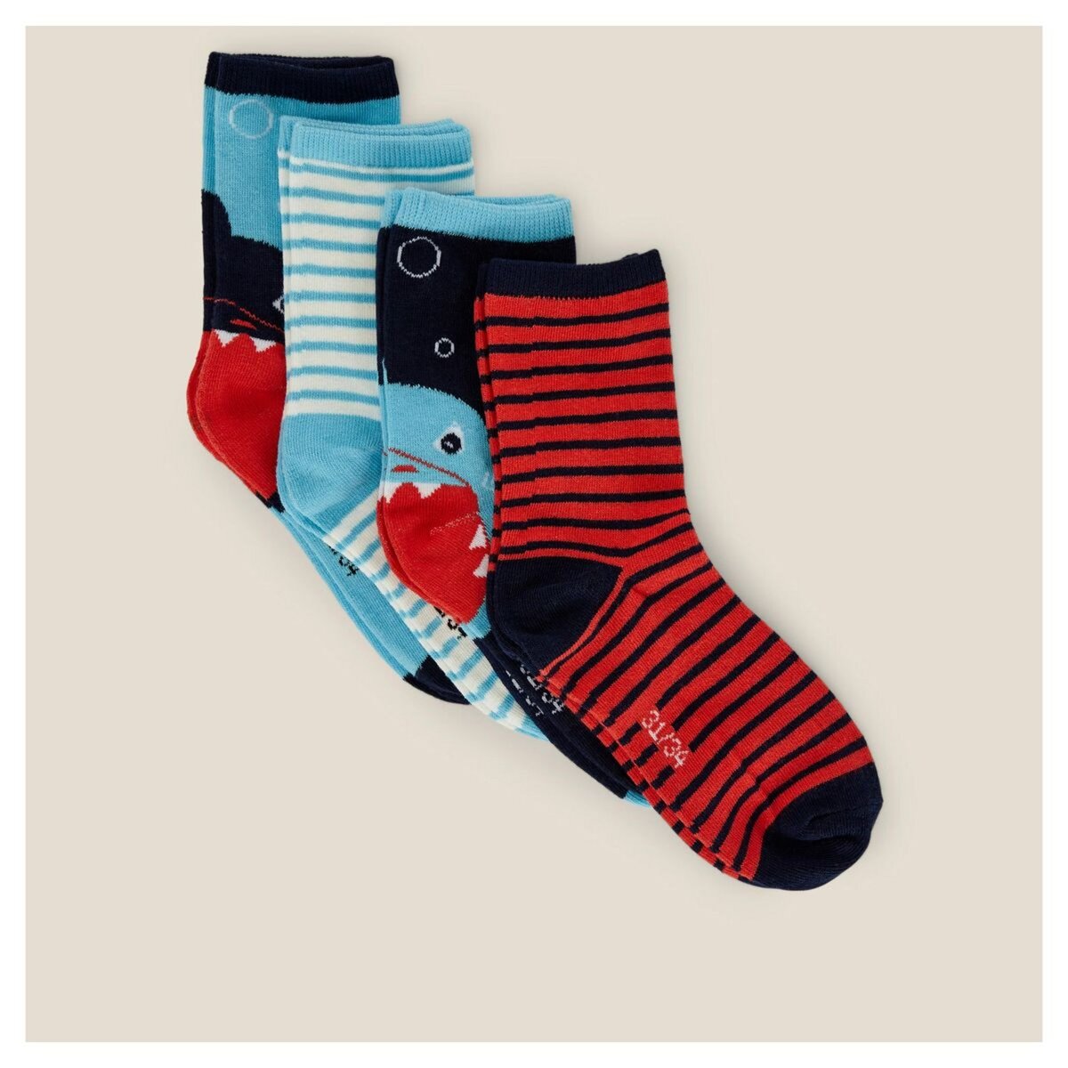 Lot De 4 Paires De Chaussettes Enfant Tennis Imprimé