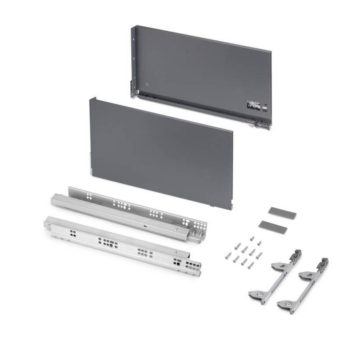 EMUCA SRL Tiroir extérieur Vertex 3D - 60 kg - 242 mm x 450 mm - Gris anthracite - Acier