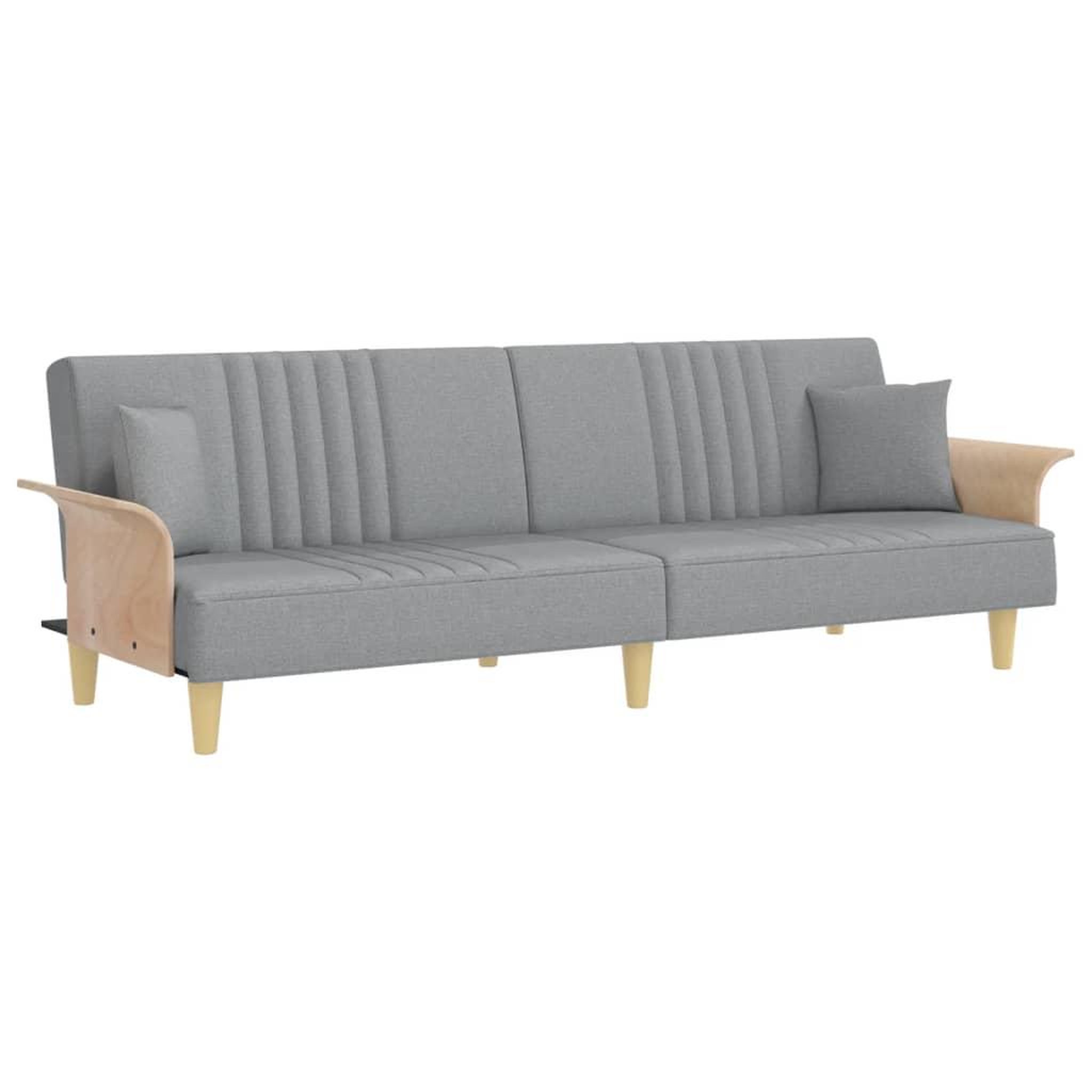 Voir la diapositive 2 : VIDAXL Canape-lit avec accoudoirs gris clair tissu