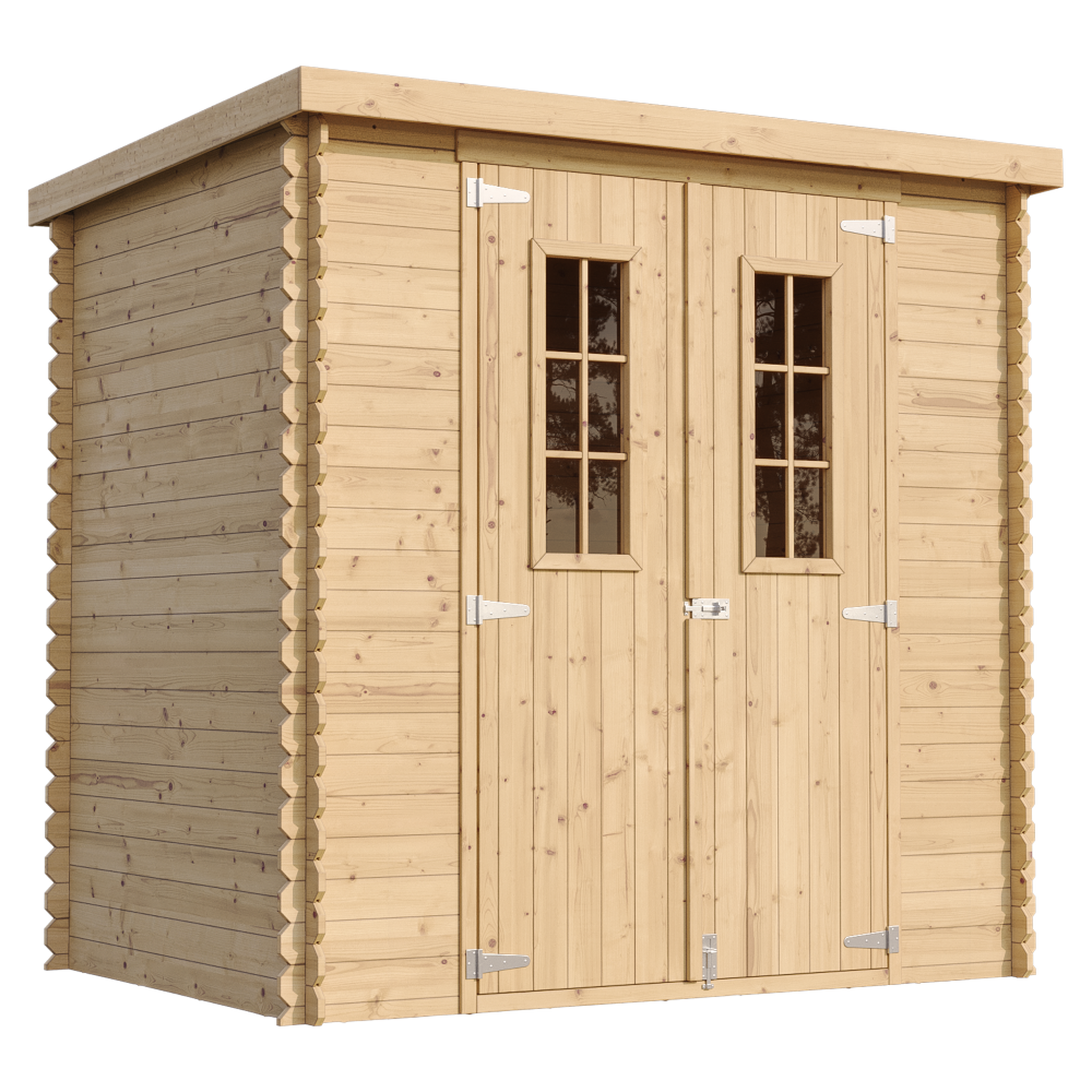TIMBELA Abri de Jardin en Bois 2.22 m²,  Cabanon Jardin Exterieur à Outils avec sol imprégné M311C+M311G