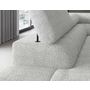 Voir la diapositive 4 : BEST MOBILIER Elisa - canapé d'angle gauche 5 places convertible avec coffre et têtières réglables en tissu bouclette