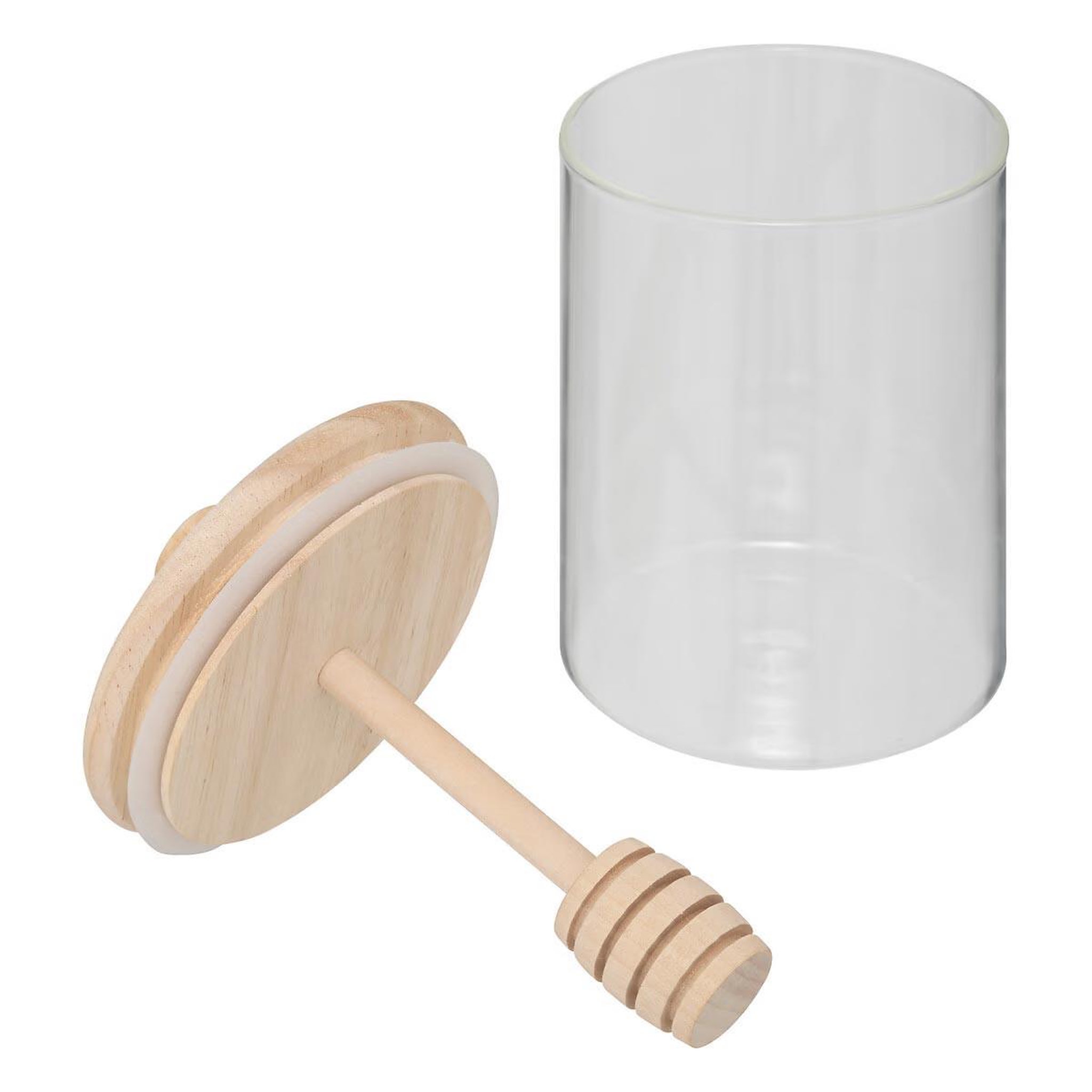 Voir la diapositive 2 : FIVE Pot à miel en verre & cuillère  hermet  0,4l transparent