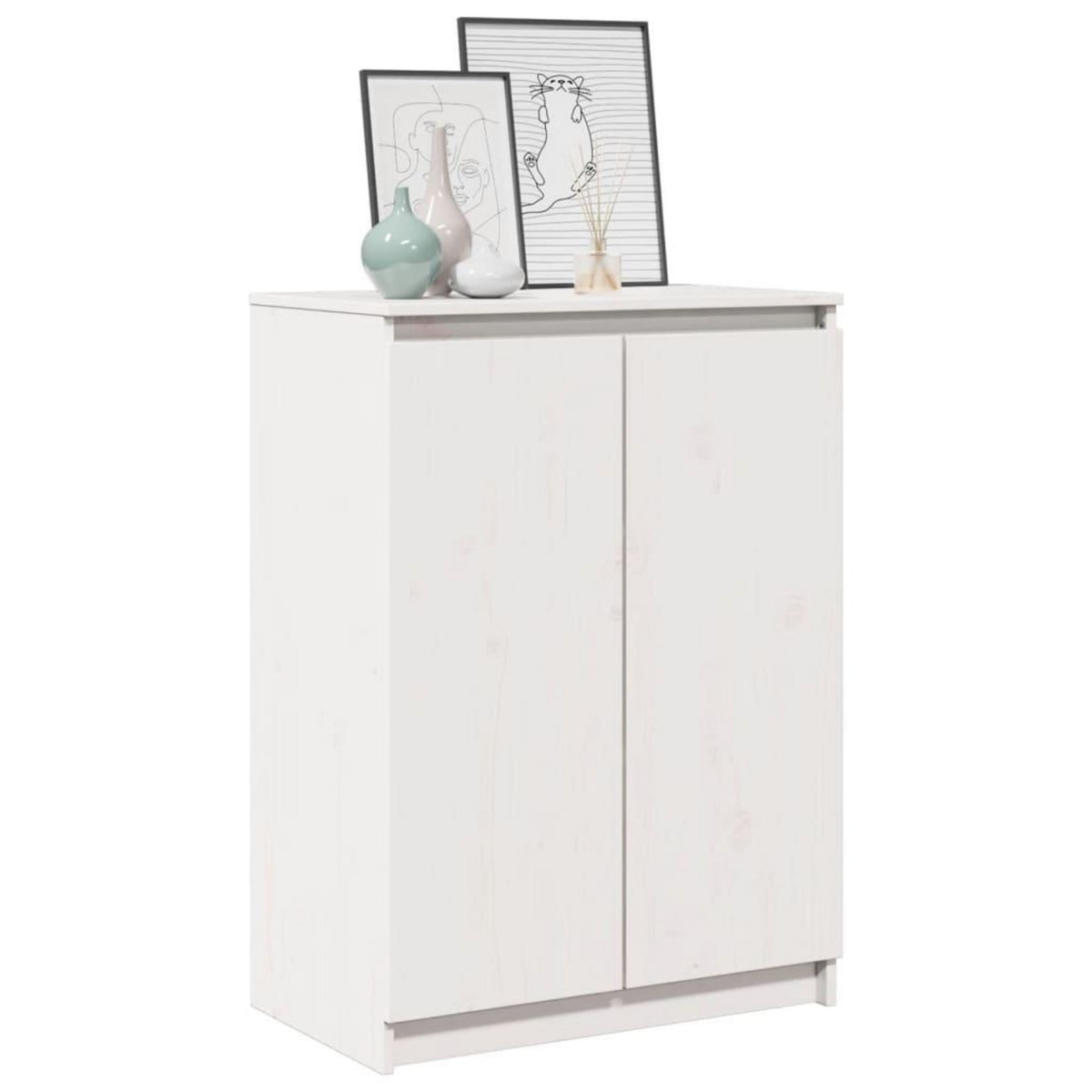 VIDAXL Buffet Blanc 60x36x84 cm Bois de pin massif
