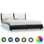 VIDAXL Cadre de lit avec LED Noir et blanc Similicuir 140 x 200 cm