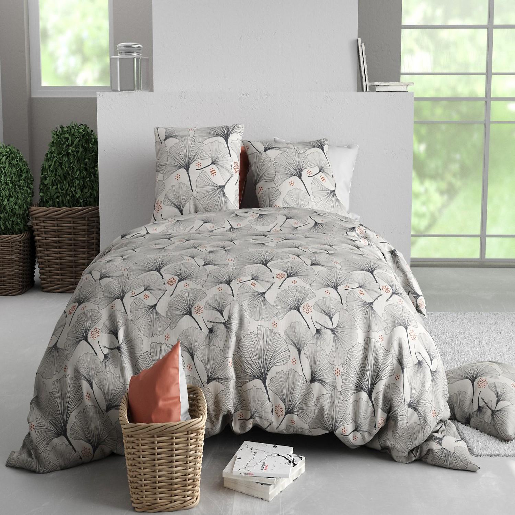 ATELIER DU COTON Parure Housse De Couette 100% Coton 57fils Frenezia. Coloris disponibles : Multicolore