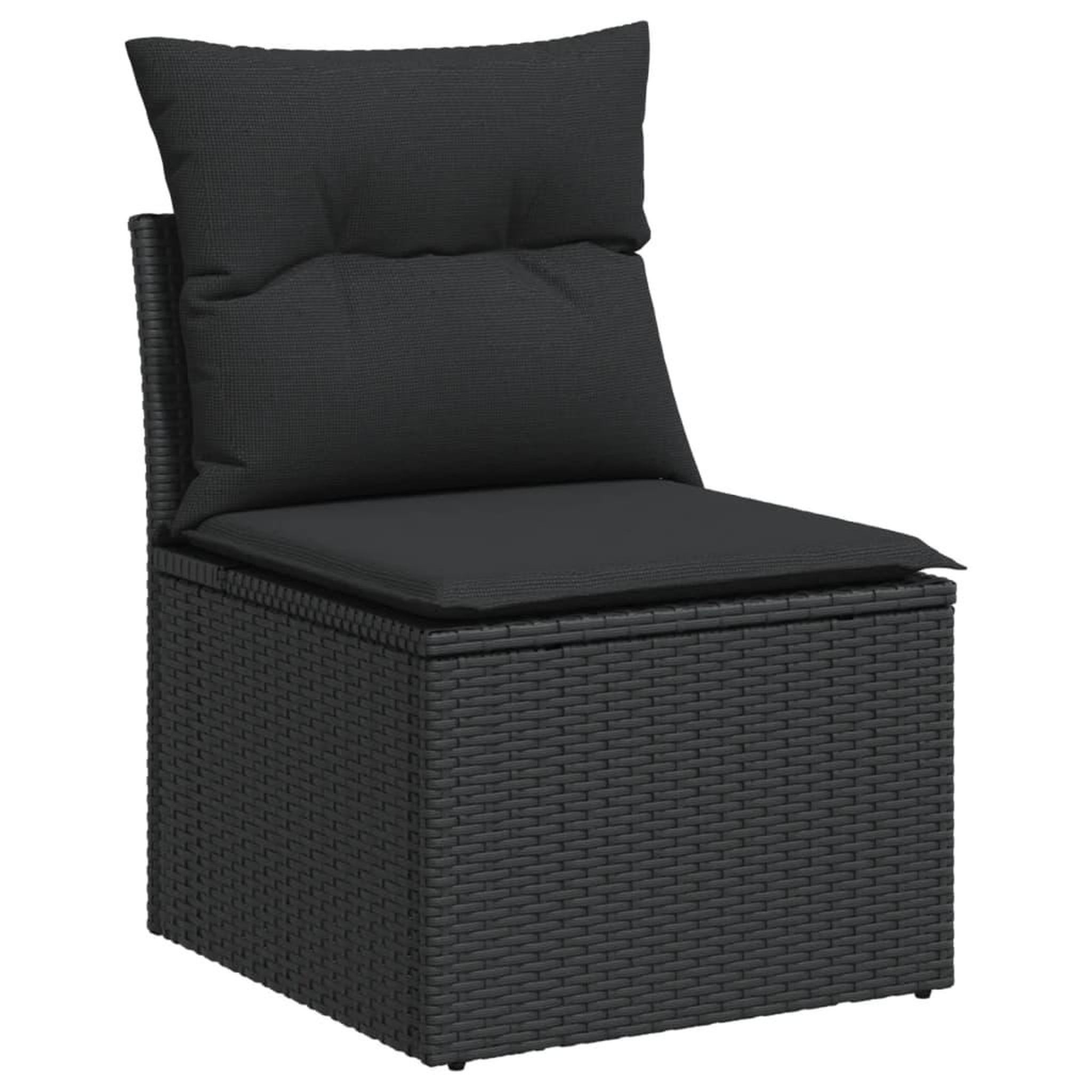 Voir la diapositive 4 : VIDAXL Salon de jardin 7 pcs avec coussins noir resine tressee