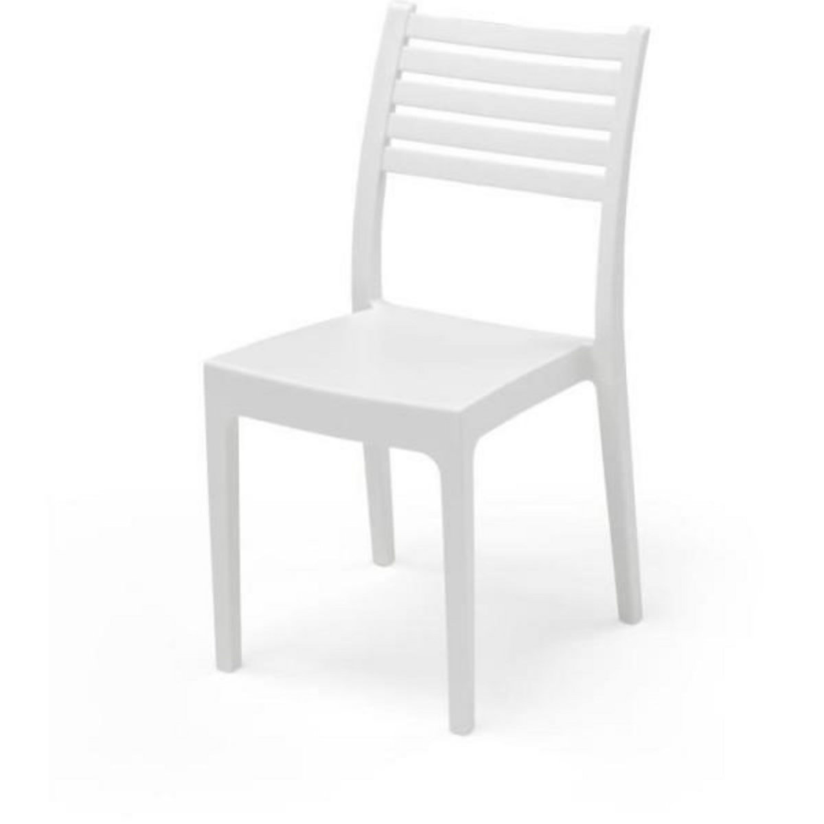 MARKET24 Chaise de jardin OLIMPIA ARETA - Blanc - Lot de 4 - 52 x 46 x H 86 cm - Résine de synthese