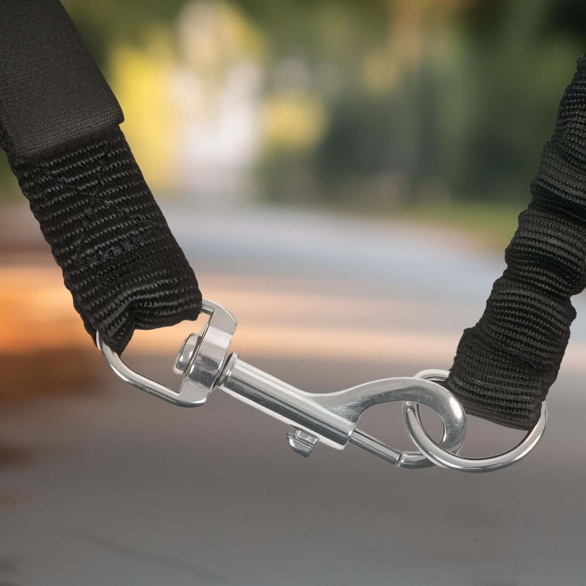 PAWHUT Laisse pour chien pour vélo 124 cm acier et polyester noir