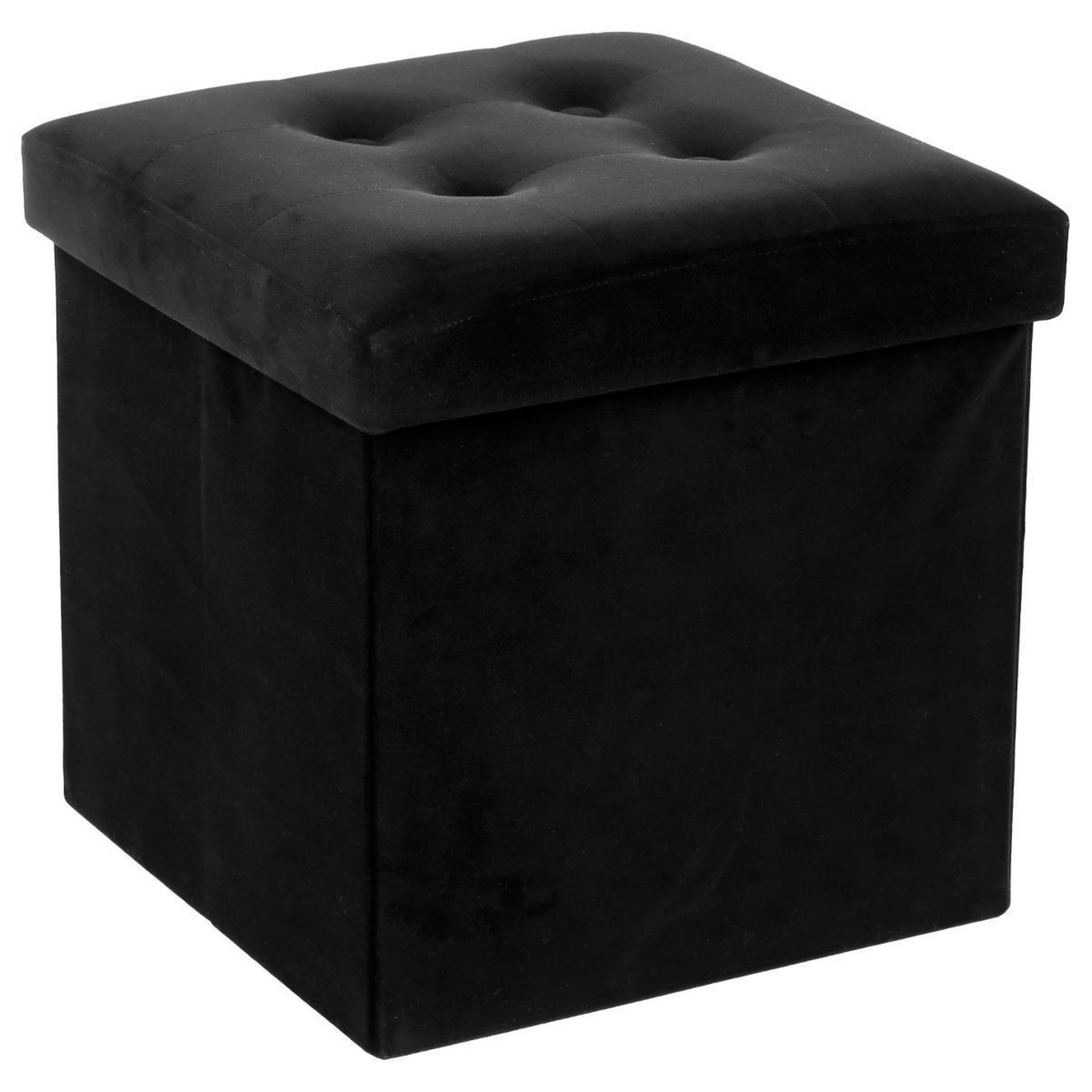 ATMOSPHERA Pouf pliable velours  lysandre  38cm noir