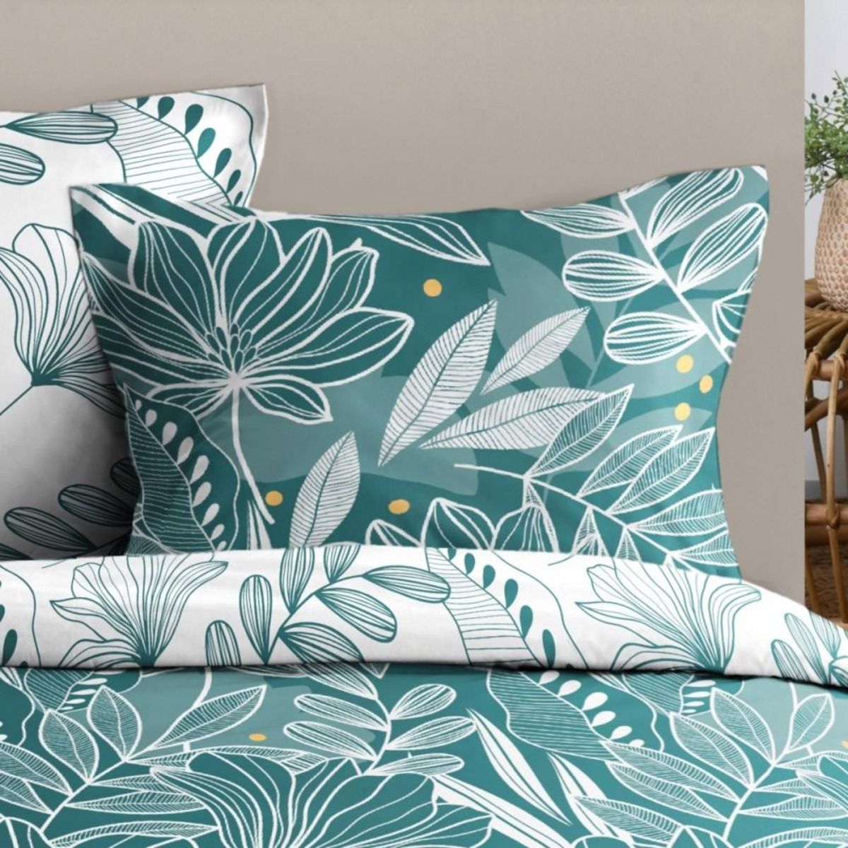 STOF Housse de couette 240x220 DOUALA + 2 taies coton 57 fils