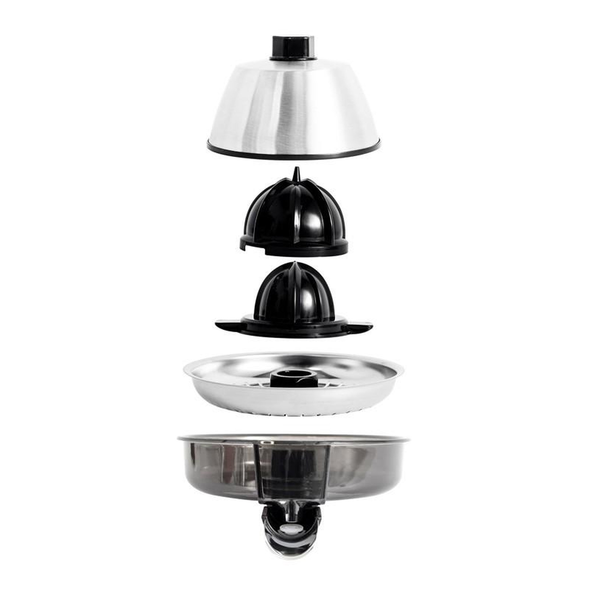 Voir la diapositive 6 : KITCHENCOOK Presse agrumes double cônes avec filtre en acier presspod noir mat kitchencook