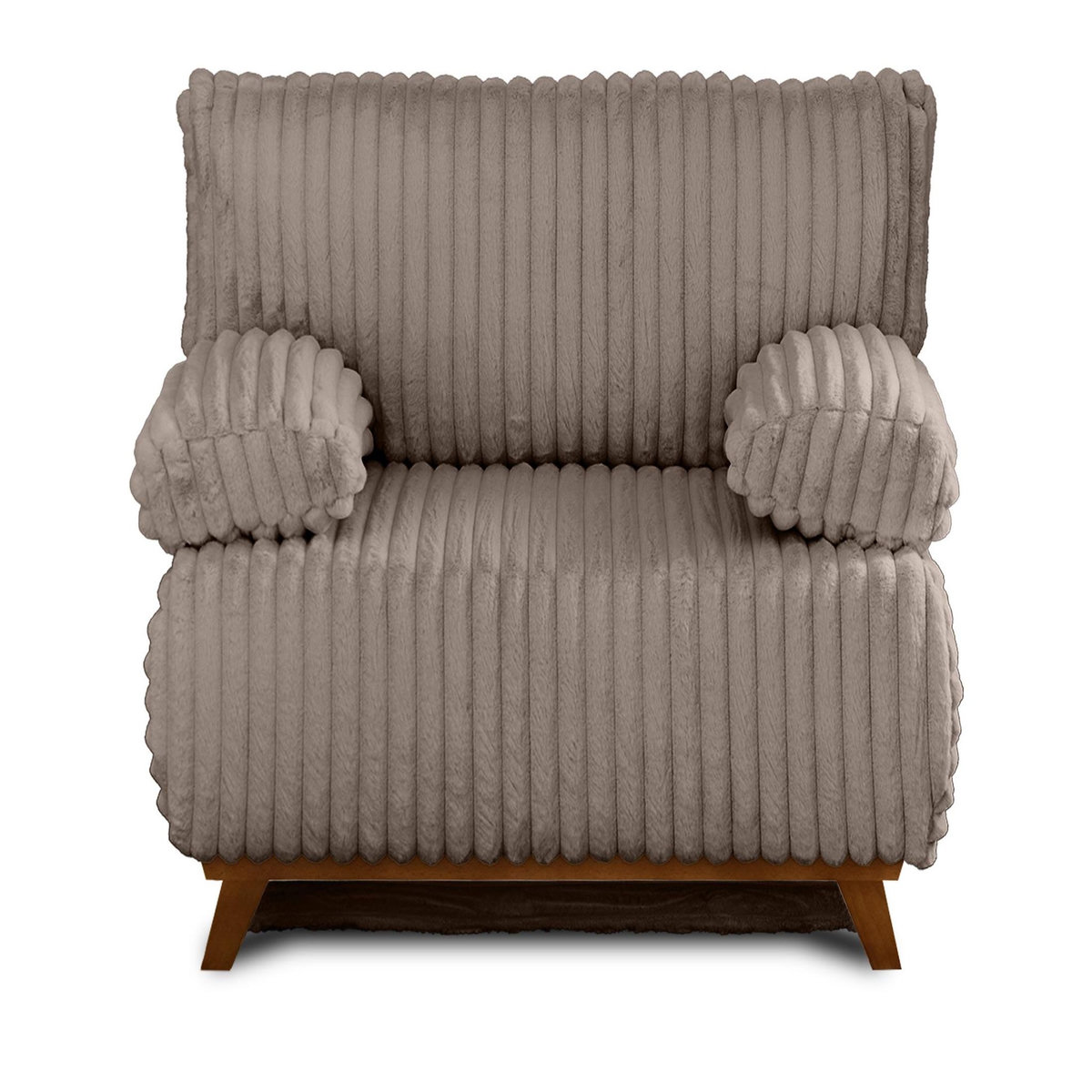 BEST MOBILIER Cristal - fauteuil - convertible avec coffre - en fausse fourrure côtelée