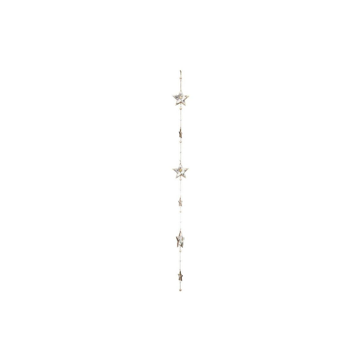 FEERIC LIGHT & CHRISTMAS Guirlande de Noël Étoiles  Bois  150cm Naturel