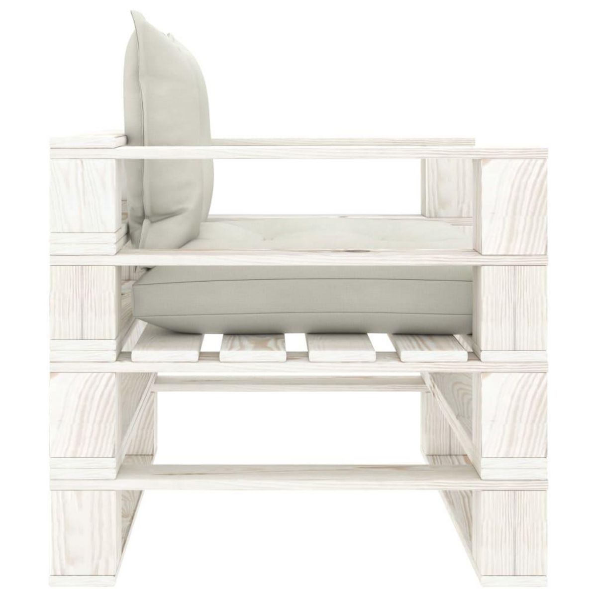 VIDAXL Canape palette de jardin avec coussins beige Bois