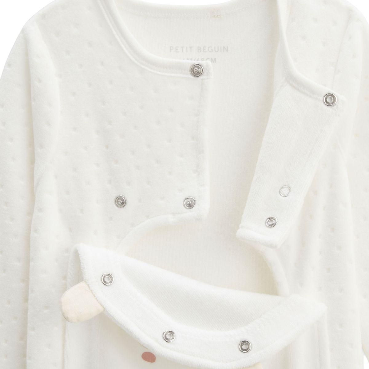 Petit Béguin Pyjama bébé en velours ouverture pont Baby Panda