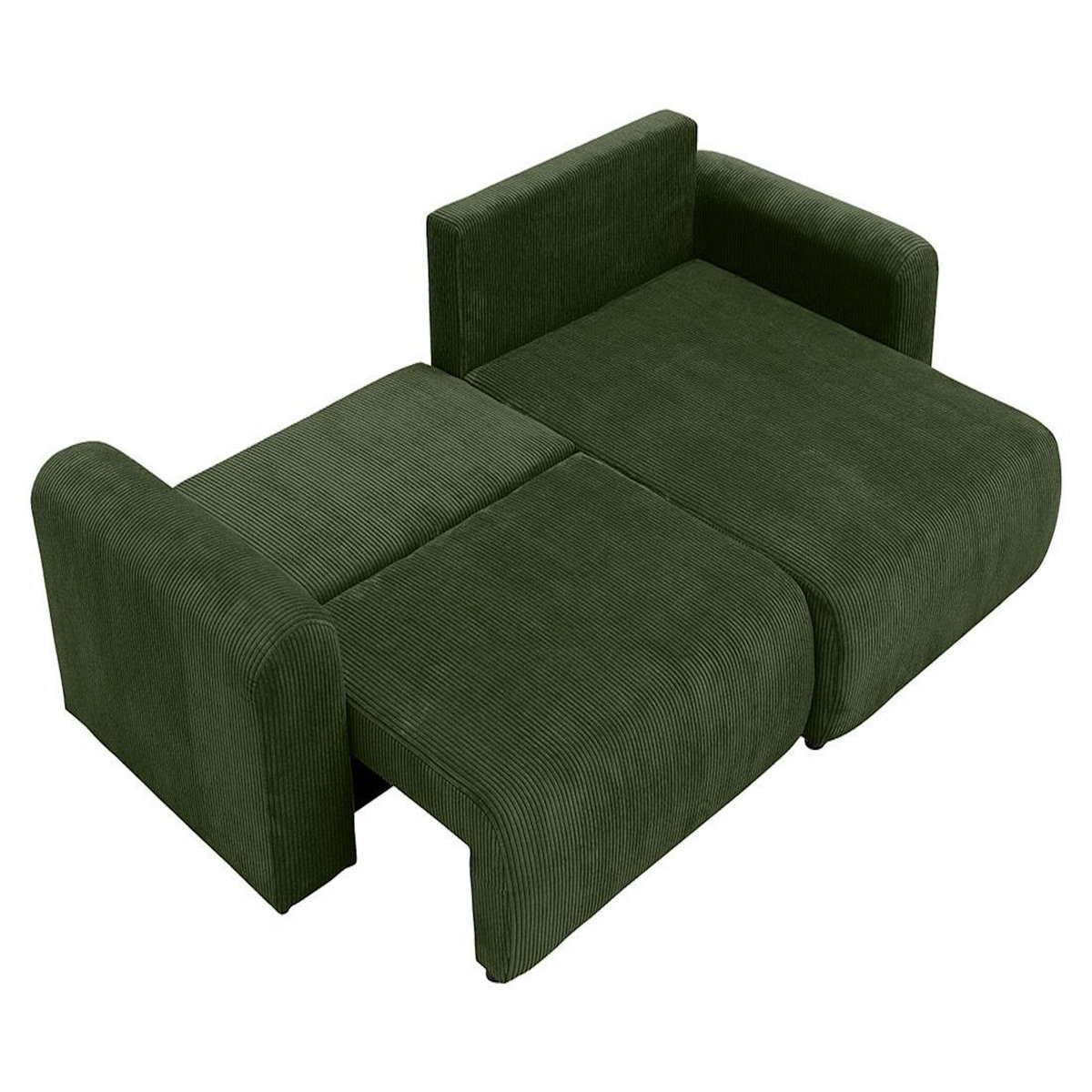 BEST MOBILIER Naomi - canapé d'angle réversible 4 places convertible avec coffre en velours côtelé