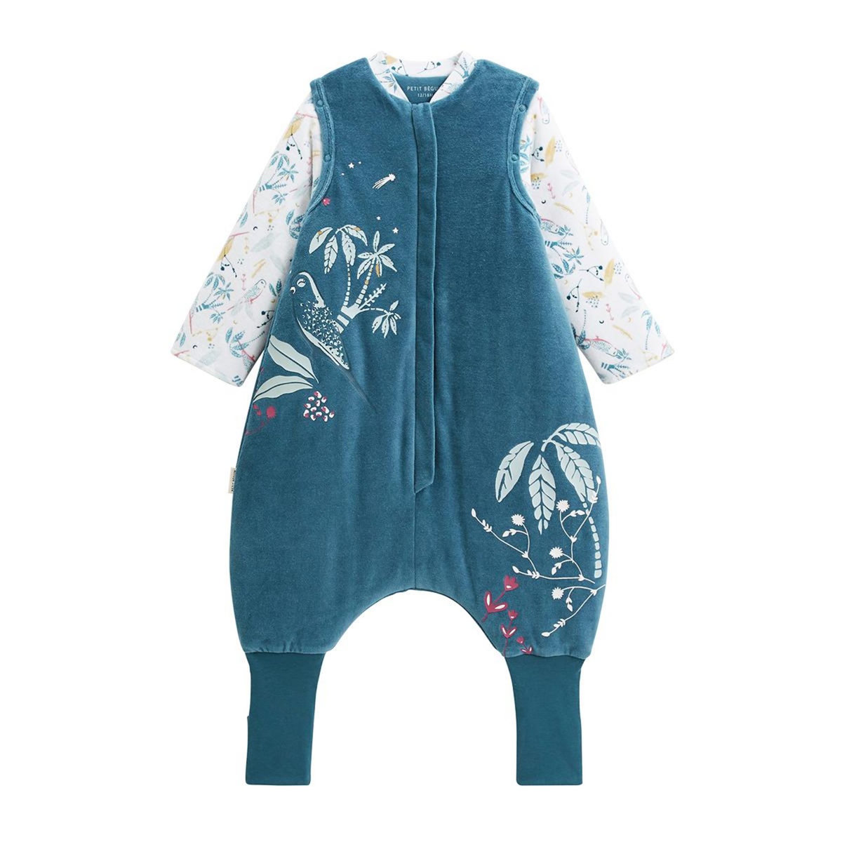 Petit Béguin Turbulette d'hiver en velours avec pieds retroussables et manches amovibles Bianca