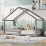 Voir la diapositive 2 : MERAX Lit cabane enfant 90 x 200 cm avec sommier