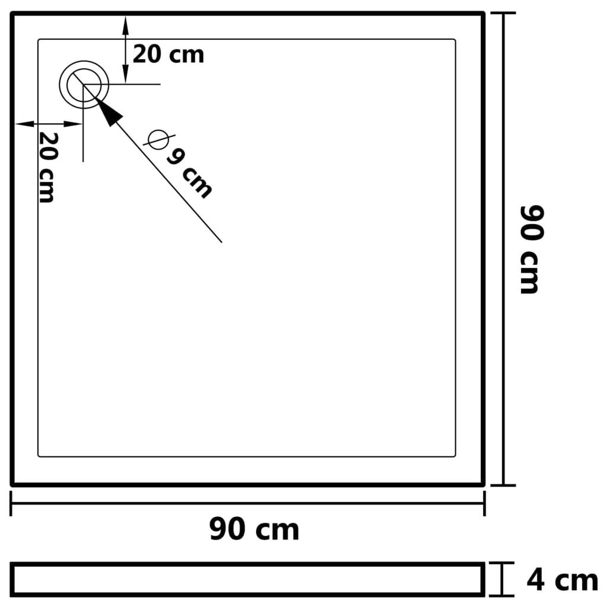 Voir la diapositive 6 : VIDAXL Receveur de douche avec picots Blanc 90x90x4 cm ABS
