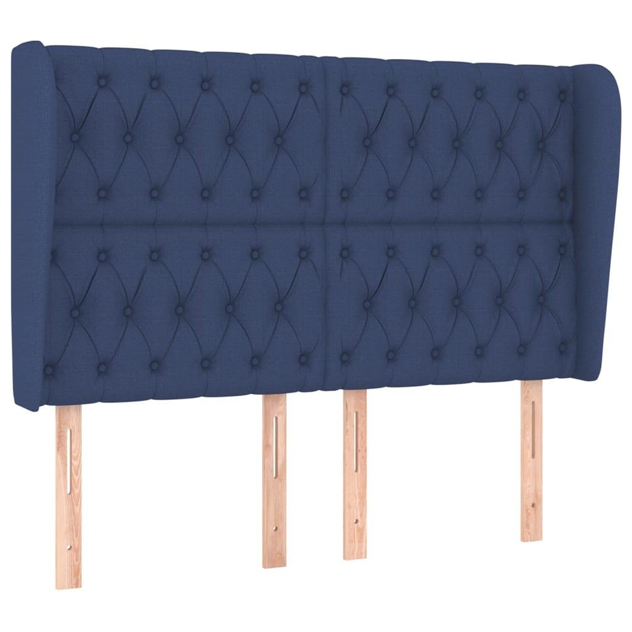 Voir la diapositive 2 : VIDAXL Tete de lit avec oreilles bleu 147x23x118/128 cm tissu