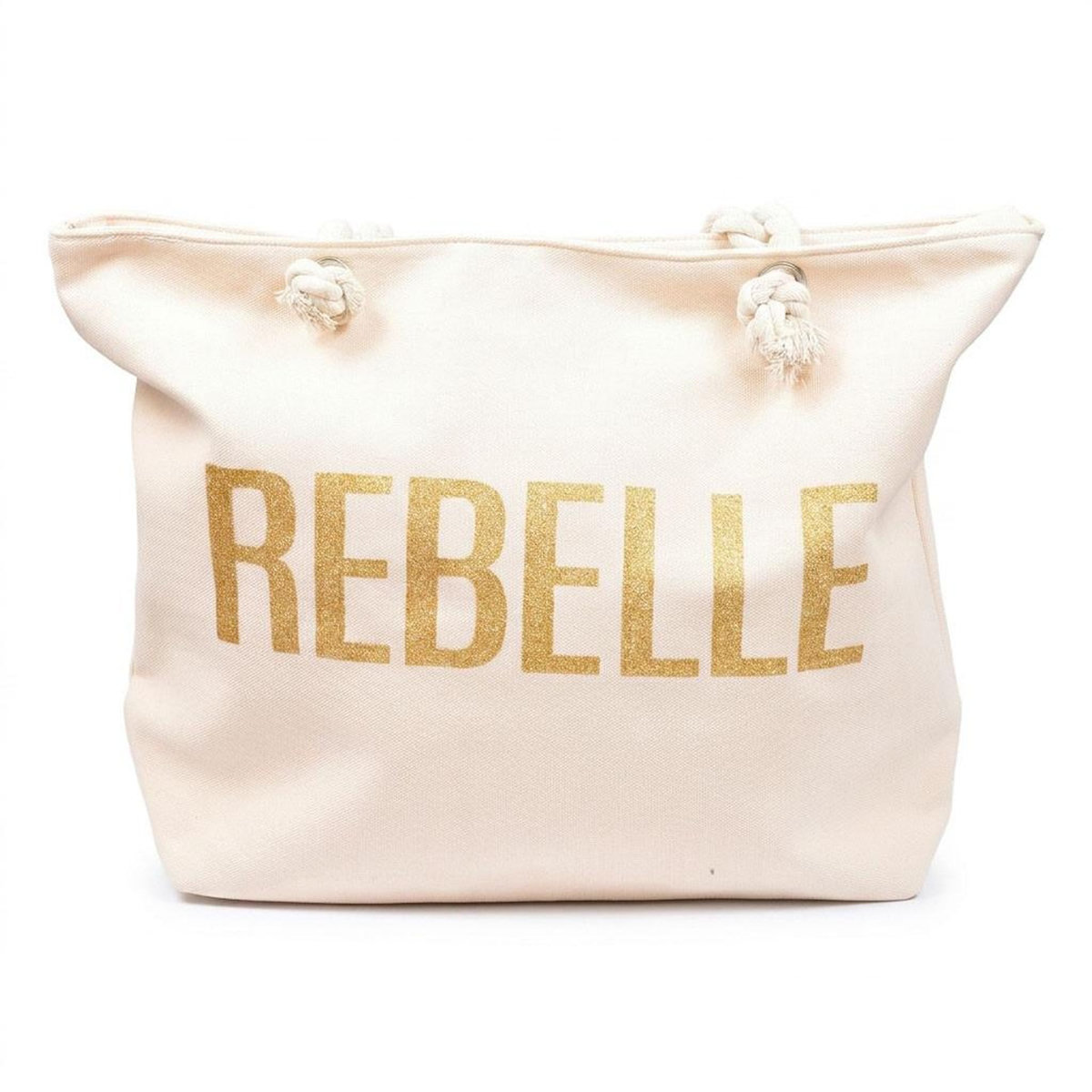 OZABI OZABI Sac de Plage Femme Jute Synthétique – Message Pailleté – Cordage