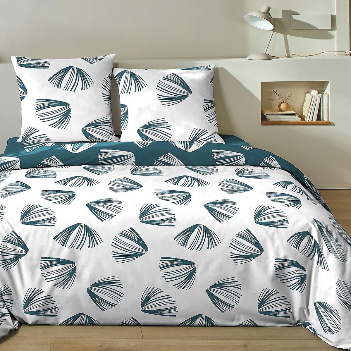 Home collection Parure housse de couette 3 pcs 240x220 cm 100% coton 51 fils cocki