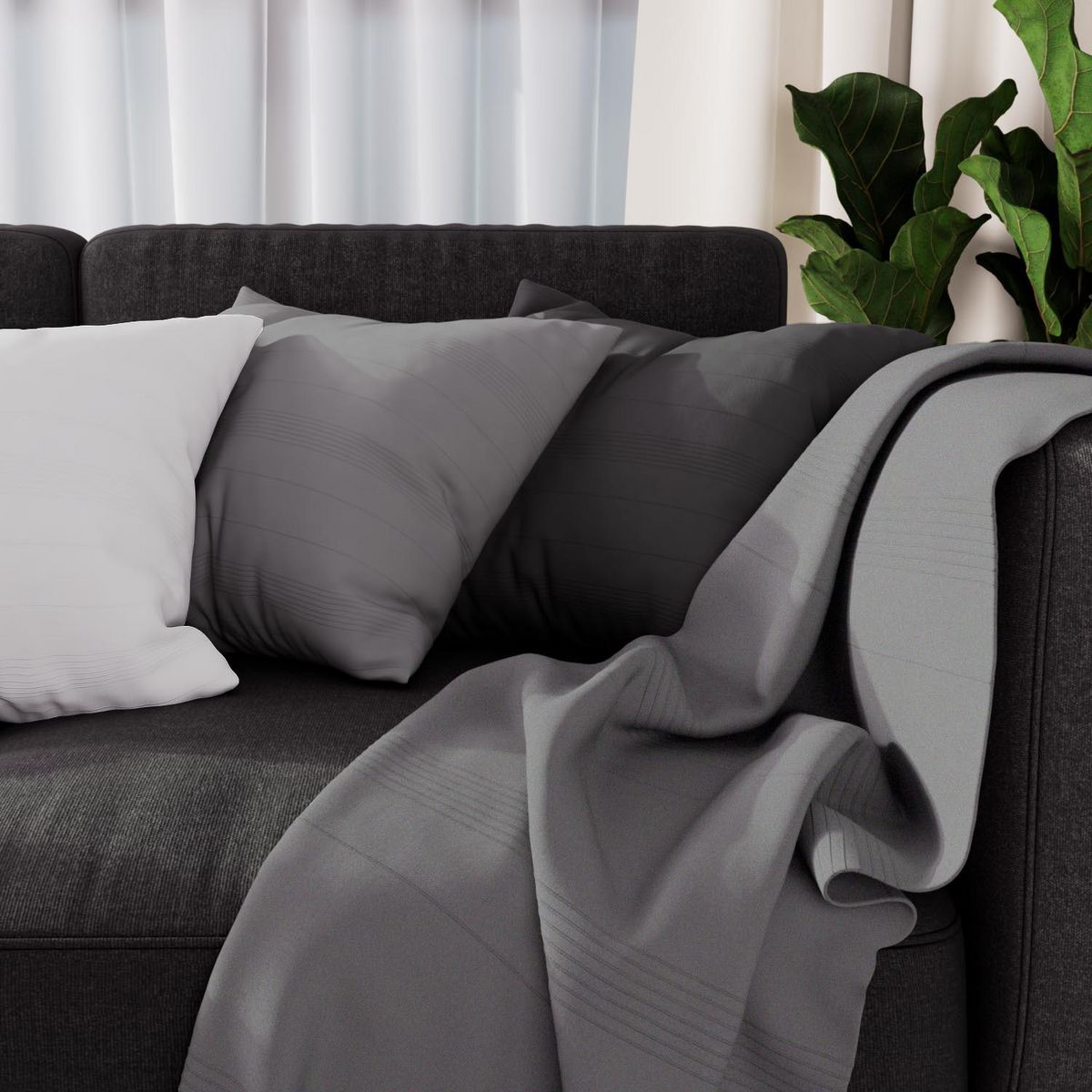 SOLEIL D'OCRE Jeté de lit, canapé, plaid ADELE par Soleil d'ocre