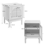 SWEEEK Table de chevet bohème bois et cannage naturel 1 porte 45 x 40 x 60 cm - Judith