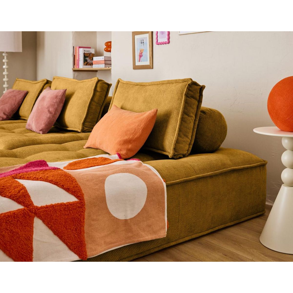 LISA DESIGN Marisol - canapé d'angle modulable 4 places - velours texturé