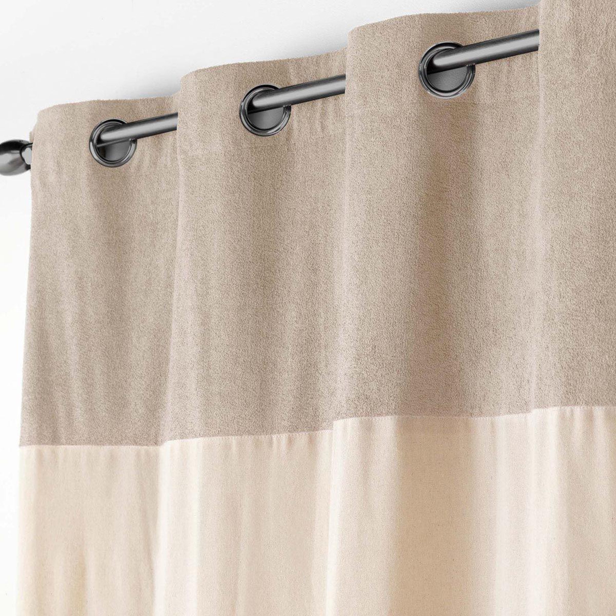 Voir la diapositive 2 : Douceur d'Intérieur Rideau à œillets bouclette  tessa  140x240cm beige