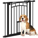 PAWHUT Barrière de sécurité pour chien - barrière à pression ajustable - double système de verrouillage - acier noir