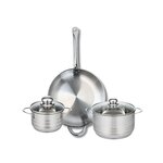 ELO Ensemble de 1 Poêle de cuisson 32 cm et 2 faitouts 16 et 20 cm Elo Profi Brillant