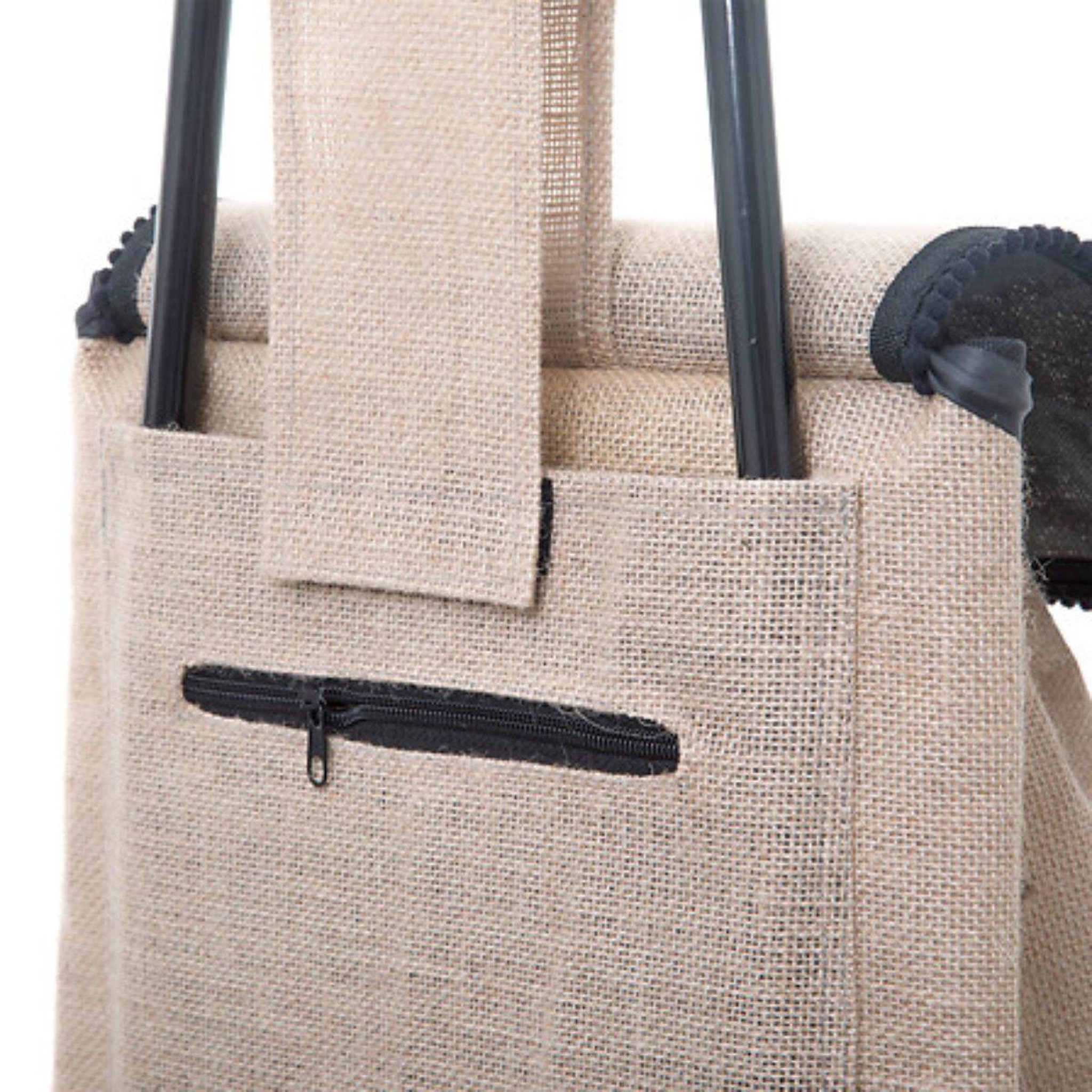 Voir la diapositive 3 : FIVE Chariot de marché  jute  33l beige
