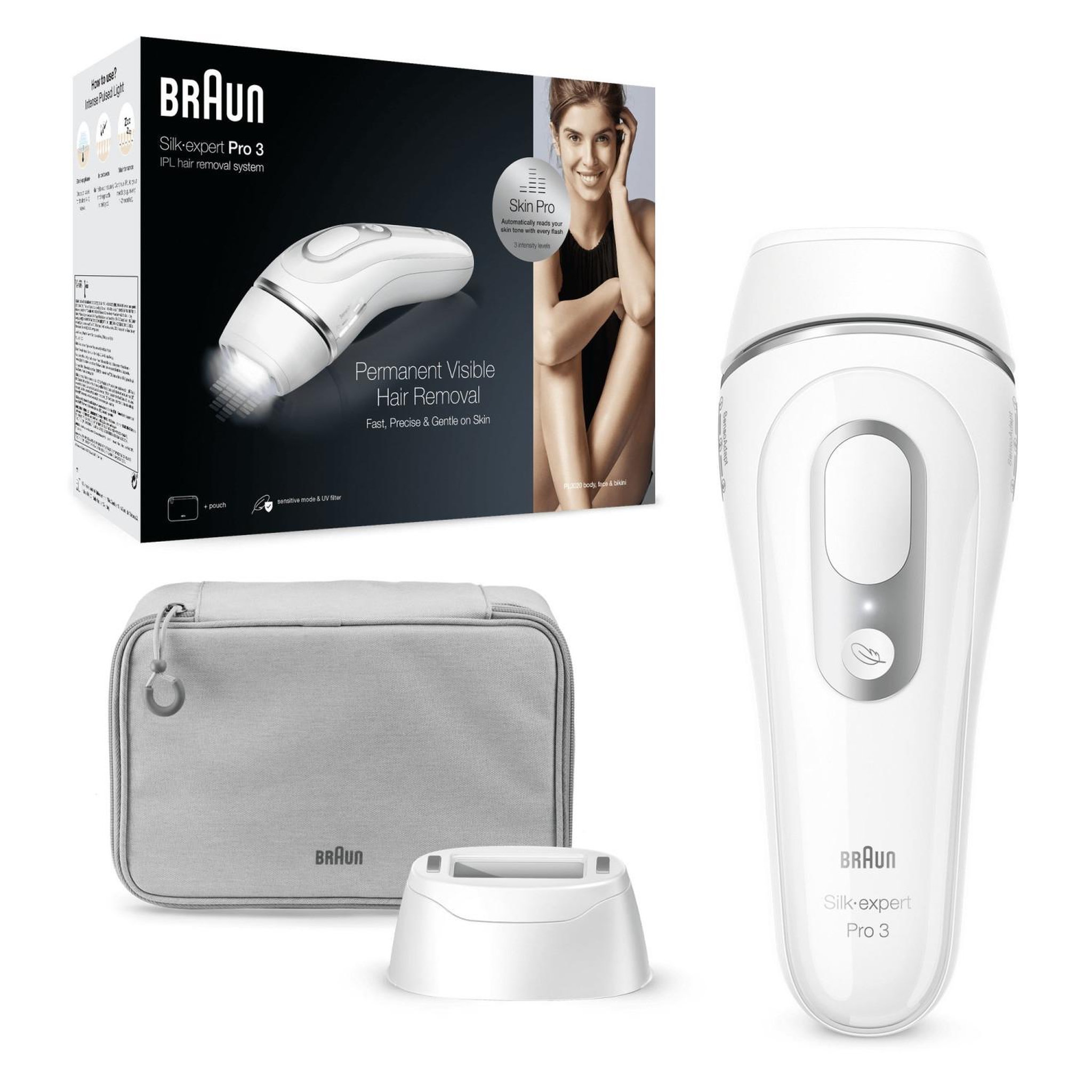 BRAUN Braun Silk-expert Pro Silk expert Pro 3 PL3020 Lumière pulsée Argent, Blanc