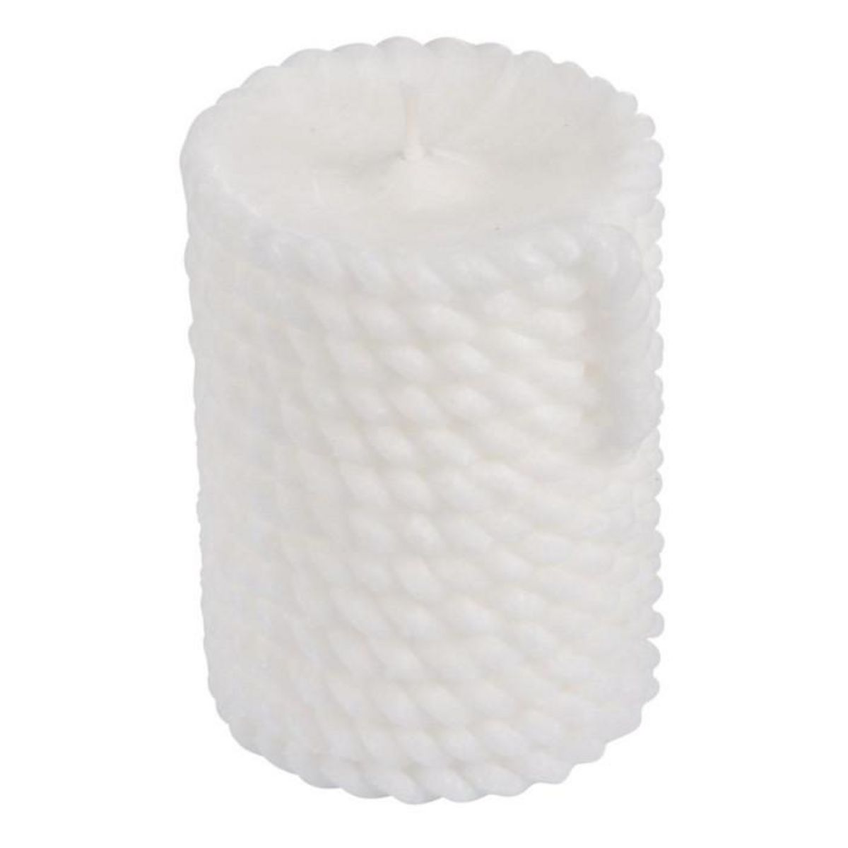 Paris Prix Bougie Pilier Effet Cordage  Blue Wave  8cm Blanc
