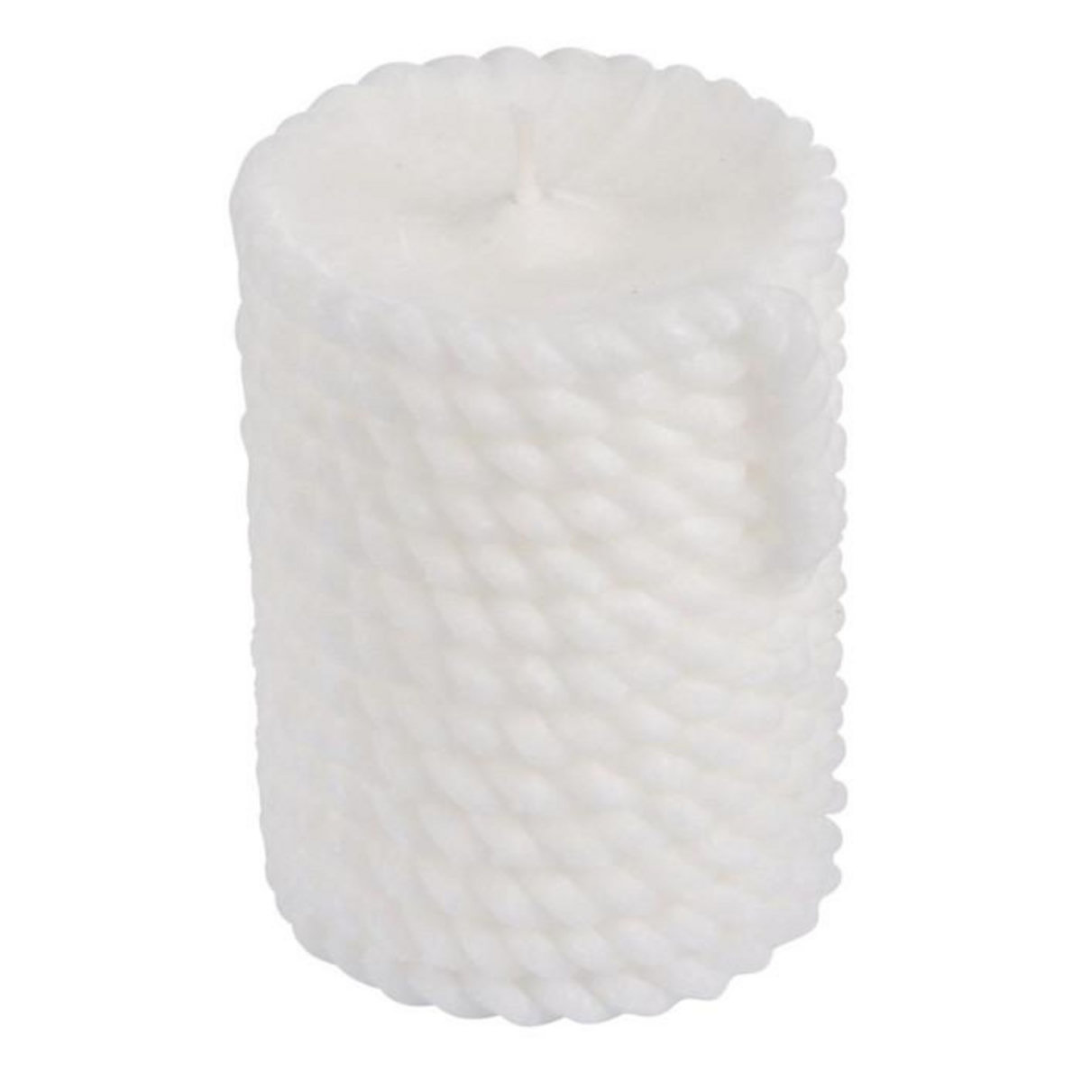 Paris Prix Bougie Pilier Effet Cordage  Blue Wave  8cm Blanc