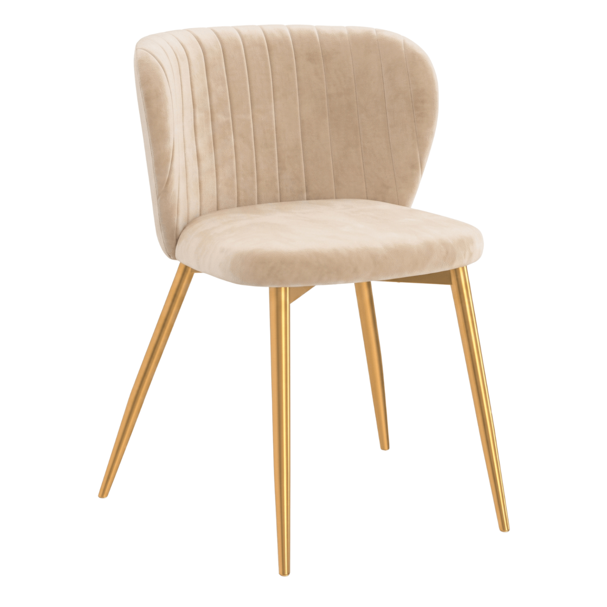 Voir la diapositive 3 : ID MARKET Lot de 6 chaises kasia en velours beige pieds dorés