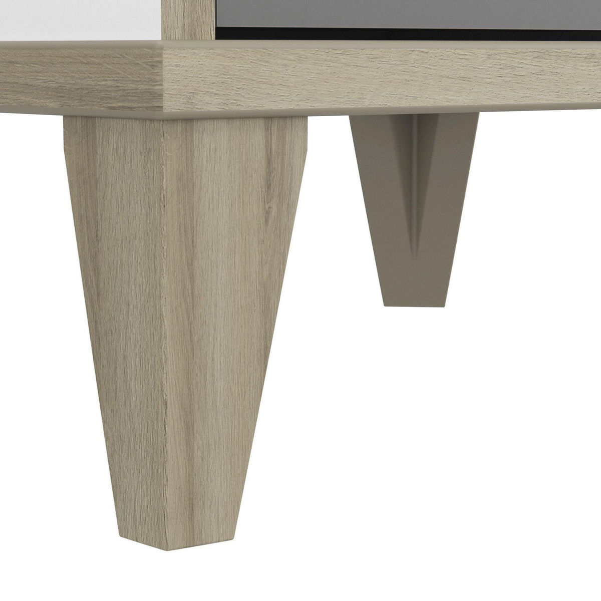 Demeyere Table de chevet 1 tiroir - GENIUS - Blanc et Gris - 36,8 x 43,8 x 33 cm - DEMEYERE