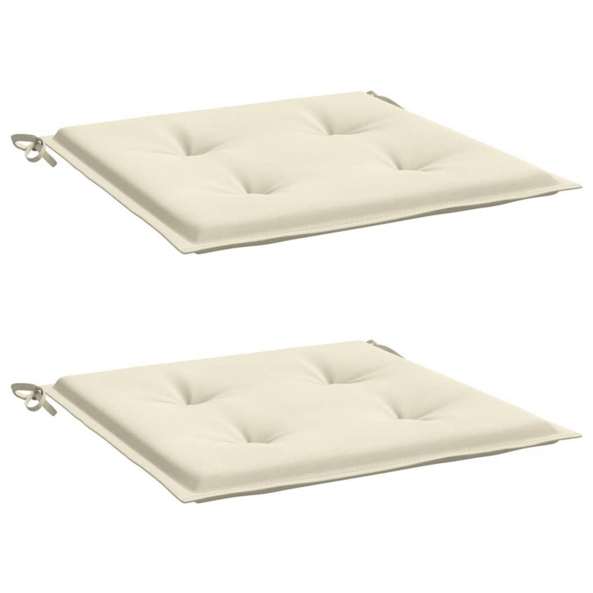 VIDAXL Coussins de chaise de jardin lot de 2 creme 50x50x3 cm