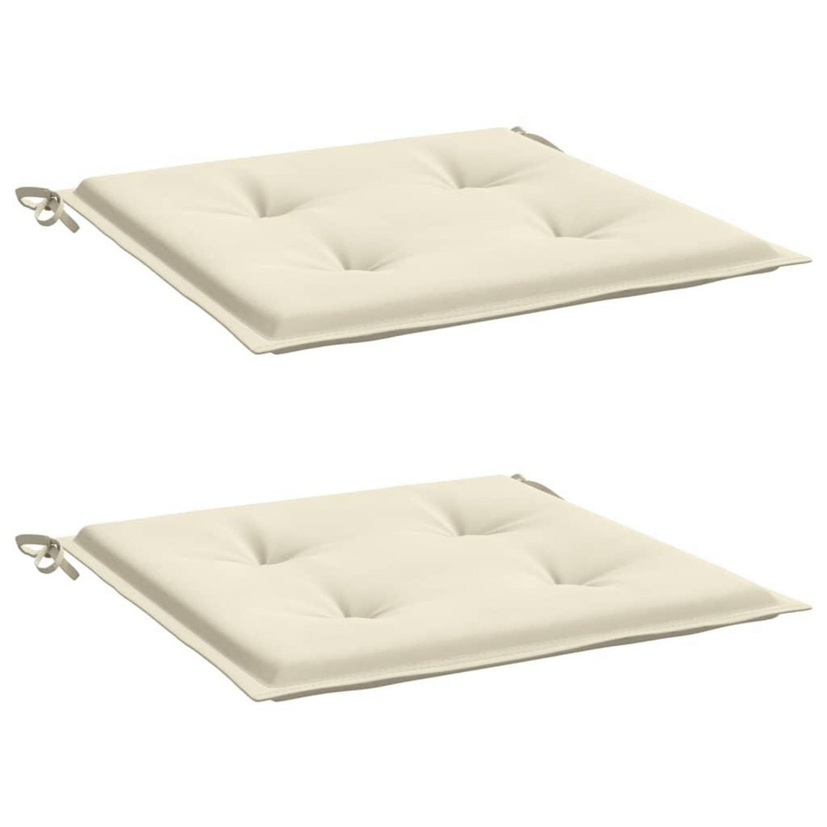 VIDAXL Coussins de chaise de jardin lot de 2 creme 50x50x3 cm