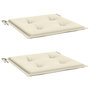 Voir la diapositive 3 : VIDAXL Coussins de chaise de jardin lot de 2 creme 50x50x3 cm
