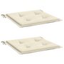 Voir la diapositive 3 : VIDAXL Coussins de chaise de jardin lot de 2 creme 50x50x3 cm