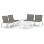 Voir la diapositive 2 : VIDAXL Salon de jardin 4 pcs avec coussins Plastique Blanc