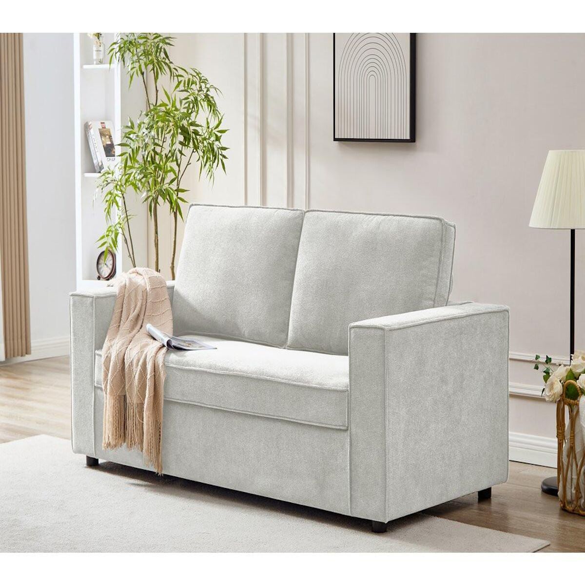 Habitat et Jardin Canapé convertible express en tissu  Clara  - 185 x 90 x 88 cm - Beige