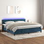 Voir la diapositive 1 : VIDAXL Sommier a lattes de lit avec matelas LED Bleu fonce 200x200 cm