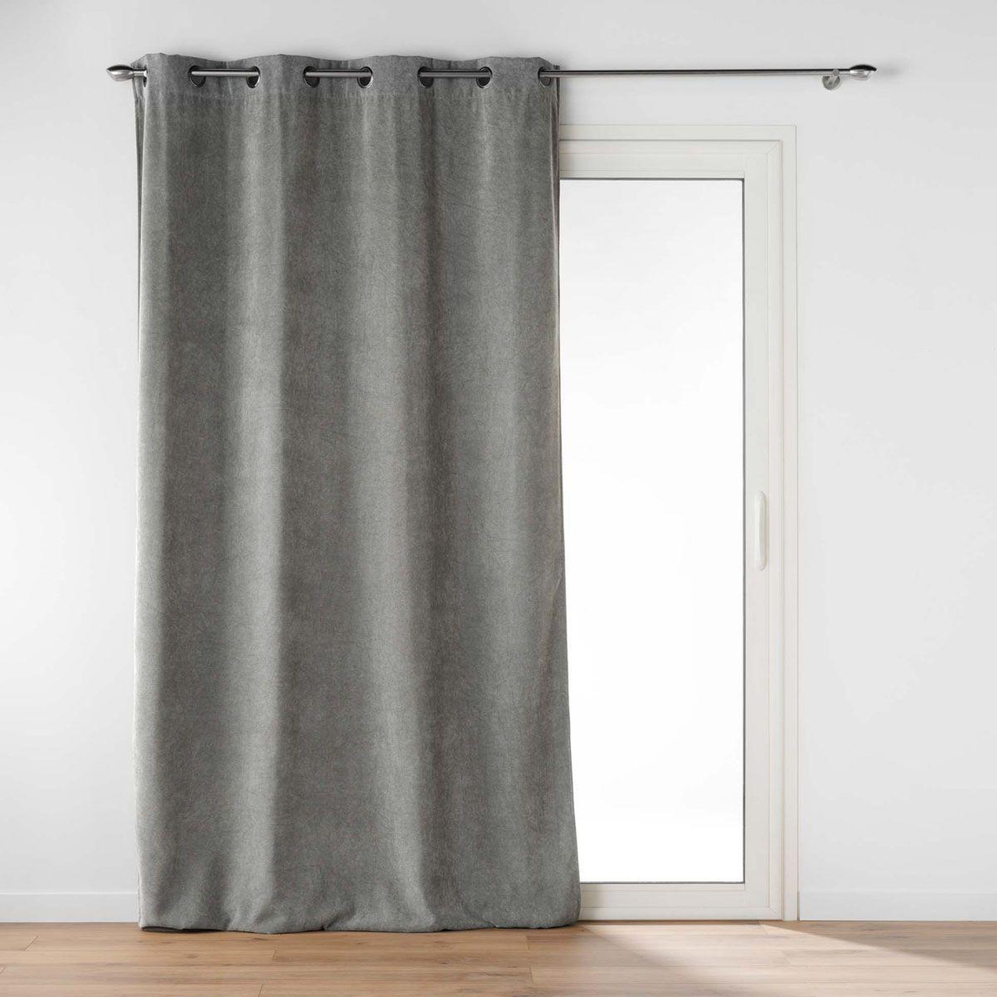 Douceur d'Intérieur Rideau à œillets velours  novana  135x260cm anthracite