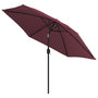 Voir la diapositive 3 : VIDAXL Parasol de jardin avec mat en metal rouge bordeaux 300 cm