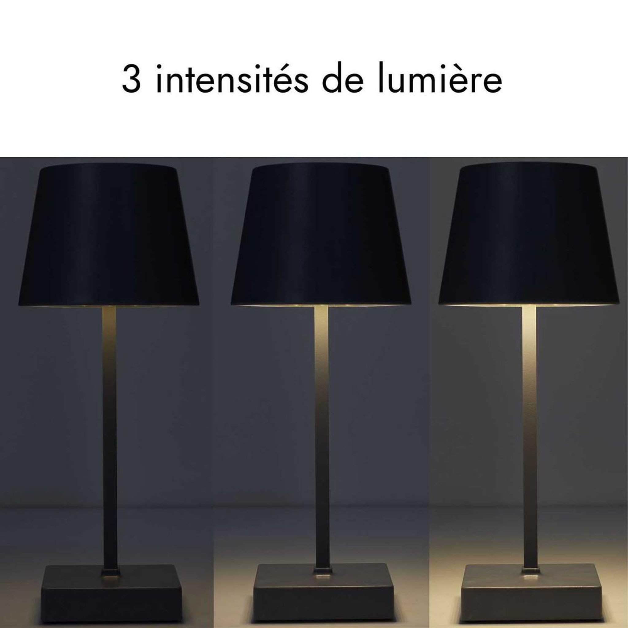 Voir la diapositive 3 : The Home Deco Factory Lampe à poser tactile  led  26cm gris